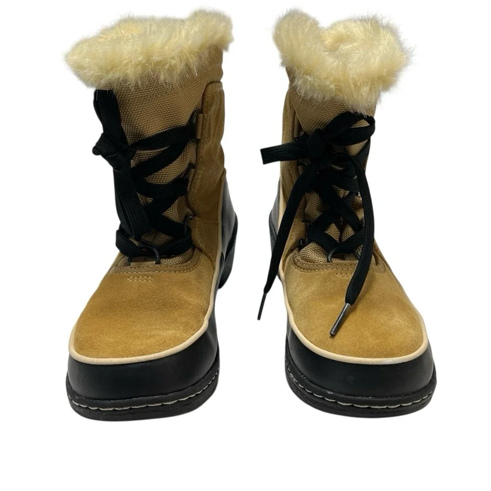 Sorel Tivoli II Boots Curry Beige Lined Waterproof Lace Up Size 5 Outdoor